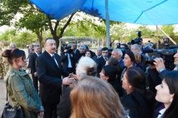 Президент Ильхам Алиев и его супруга Мехрибан Алиева побывали в Тертерском, Бардинском и Агдамском районах -